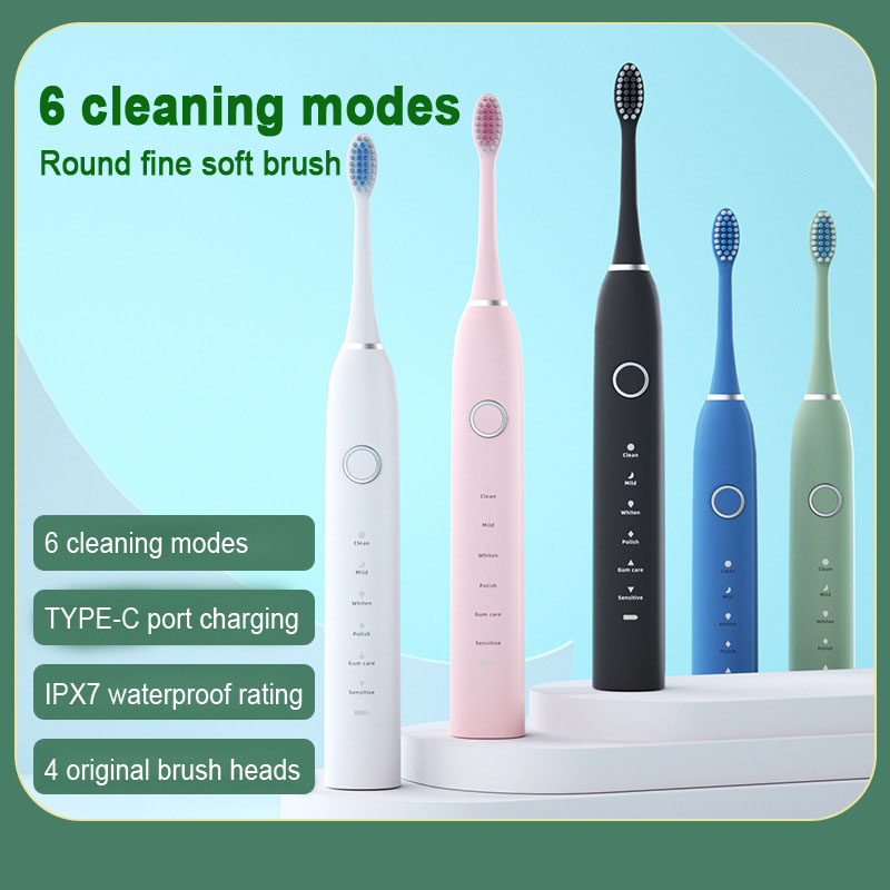 Teeth Whitening Toothbrush - Smart Rechargeable Ultrasonic Electric Toothbrush for