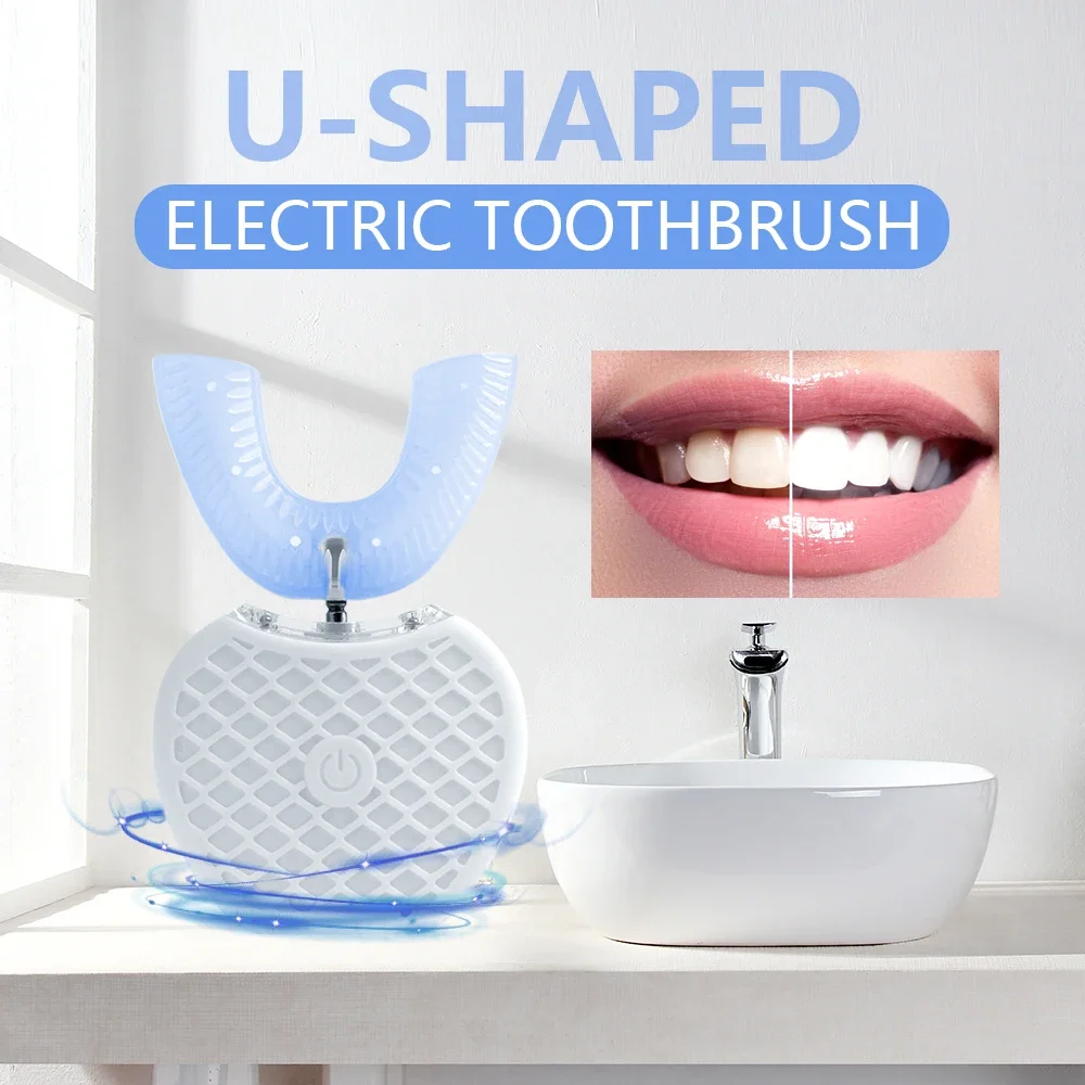 Teeth Whitening Toothbrush - Ultrasonic Electric Toothbrush Adult, Automatic U-Shape