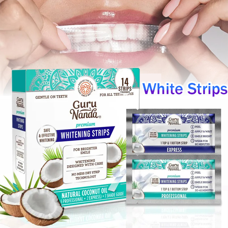 Teeth Whitening Street - 1/2/3 Boxes Coconut Oil White Strips,Tooth