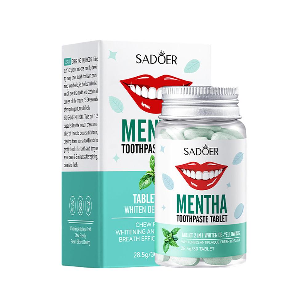 Teeth Whitening App - Mint Solid Toothpaste Tablets Mint Flavors