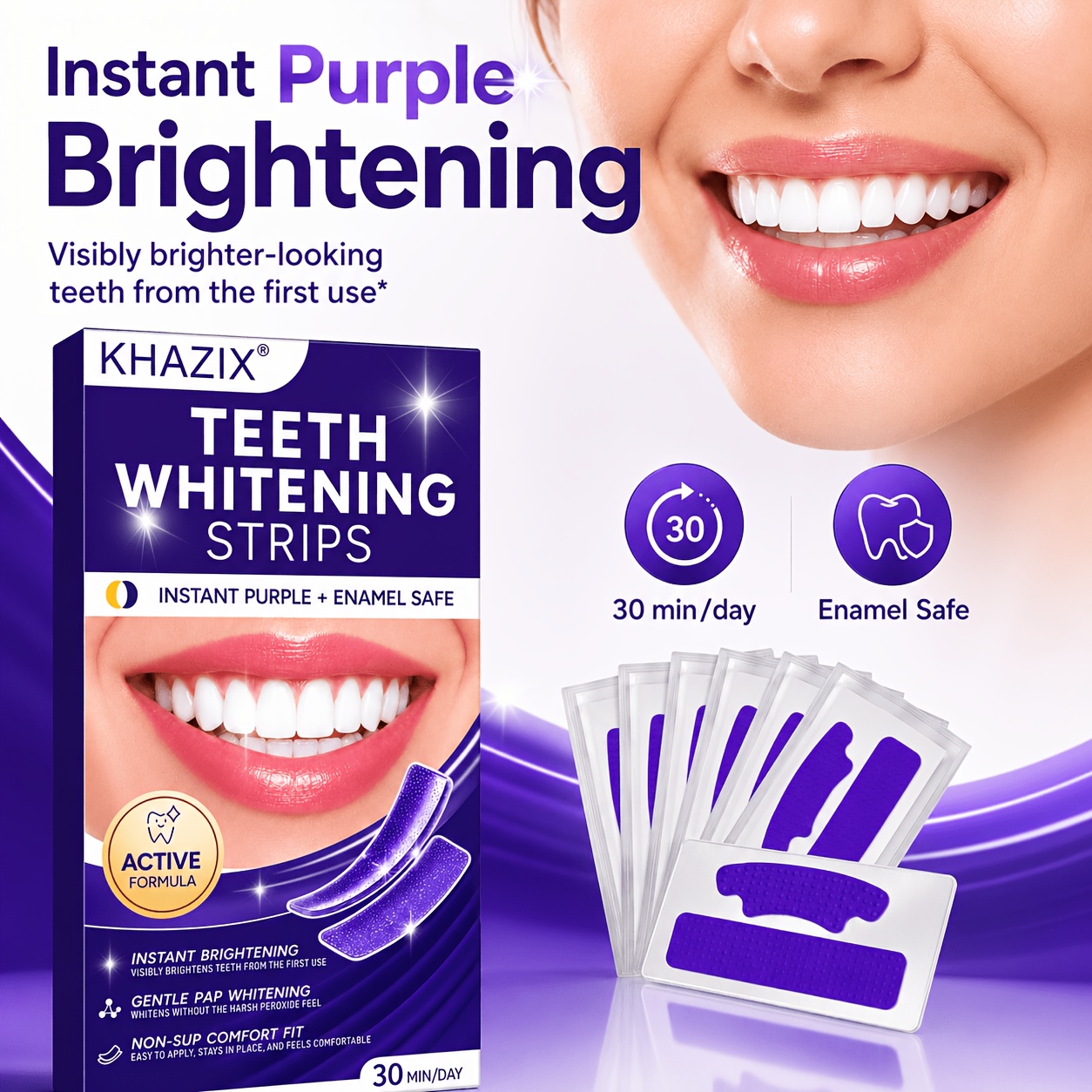 5/10pairs Purple Teeth Whiteni - Teeth Whitening Street 评论和价格